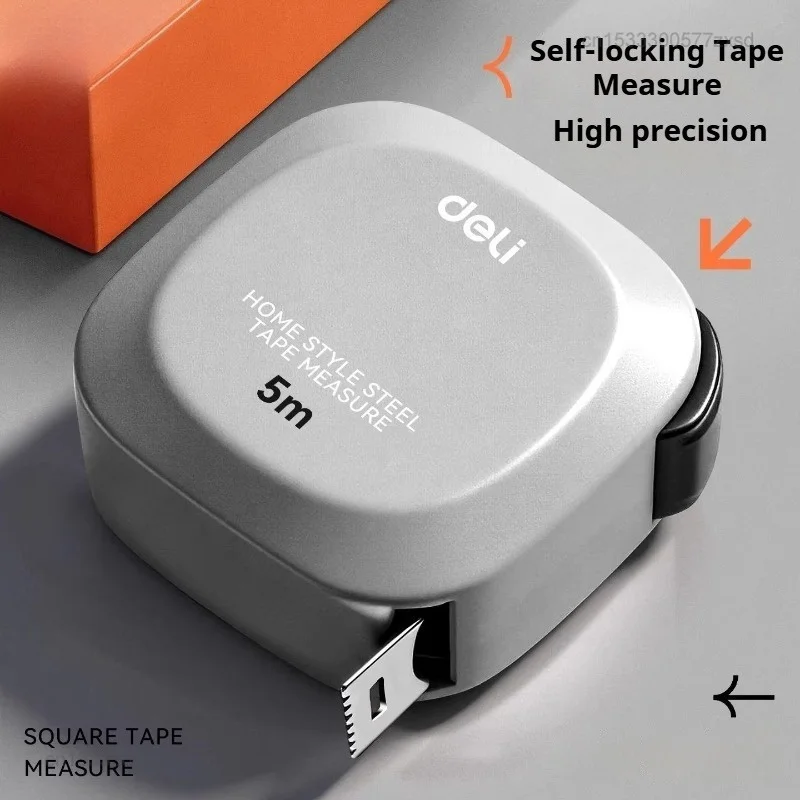 Deli Self Locking Steel Tape High Precision Thickened Measure 3M 5M Wear-resistant Fall Resistant Measuring Tool for Home Office
