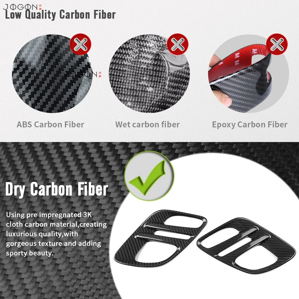 2pcs 100% Real Dry Carbon Fiber Automotive Exterior Fender Cover For Genesis G70 2020 2021 2022 2023 2024 Side Vent Protective
