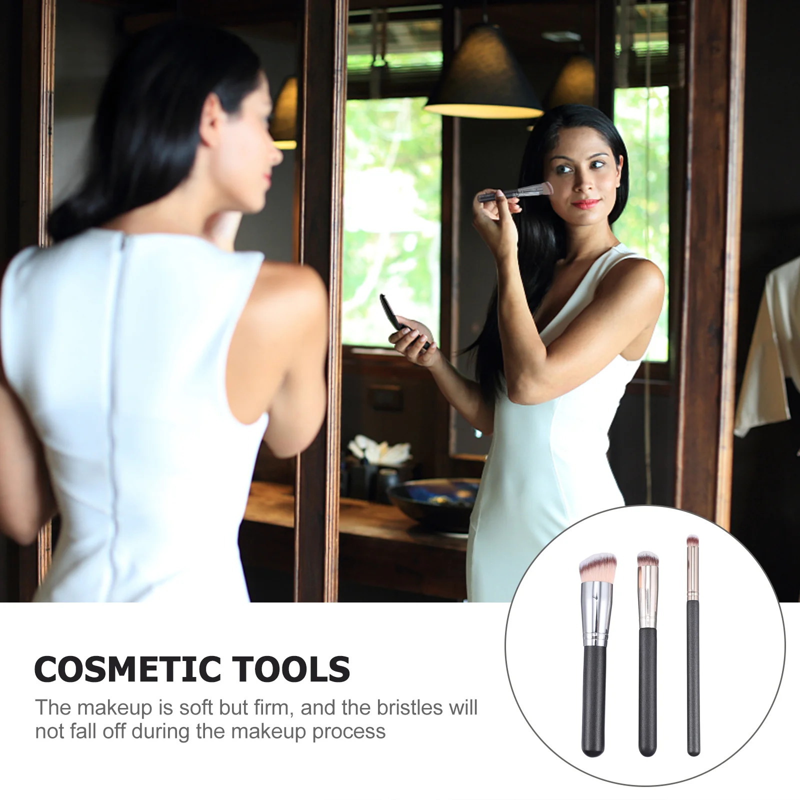 

3pcs Makeup Brush Set For Foundation Concealer Professional Tools Eco-Friendly Sensitive Skin Long-Lasting