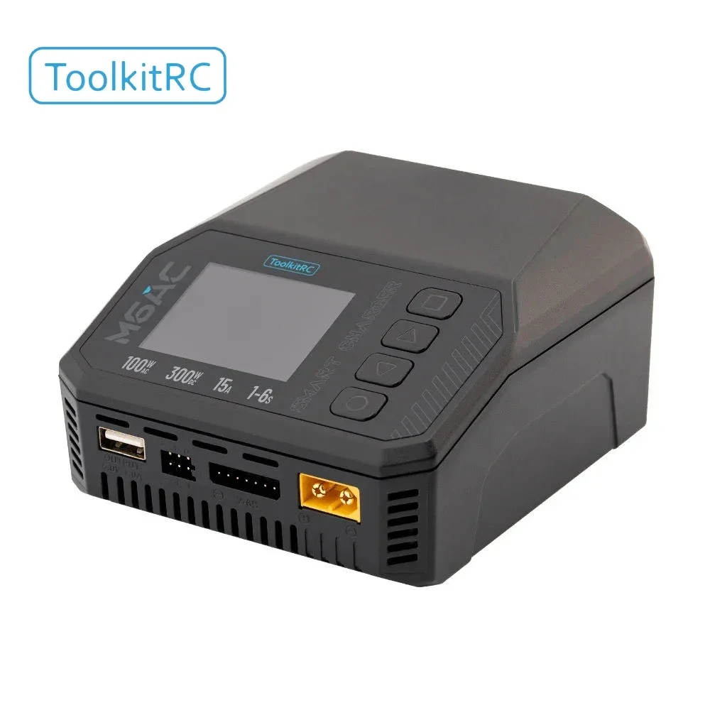 ToolkitRC M6AC Smart Balance Charger AC120W DC300W Max 30A Dual Input Support 1-6S LiPo LiHV LiFe Li-ion FPV Battery