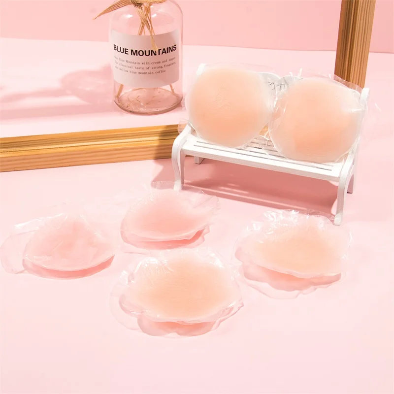 Pétales de poitrine en silicone adhésifs réutilisables pour femmes, couvre-seins sans bretelles, couverture invisible, soutien-gorge push-up, sexy,