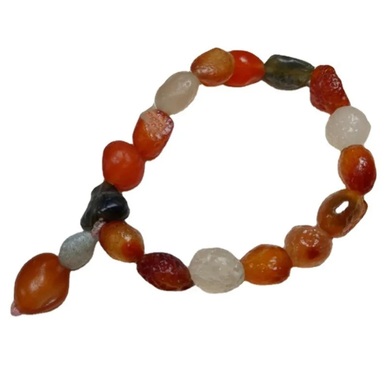 stone from Alashan Gobi, veined , sugar heart agate bracelet - view 5