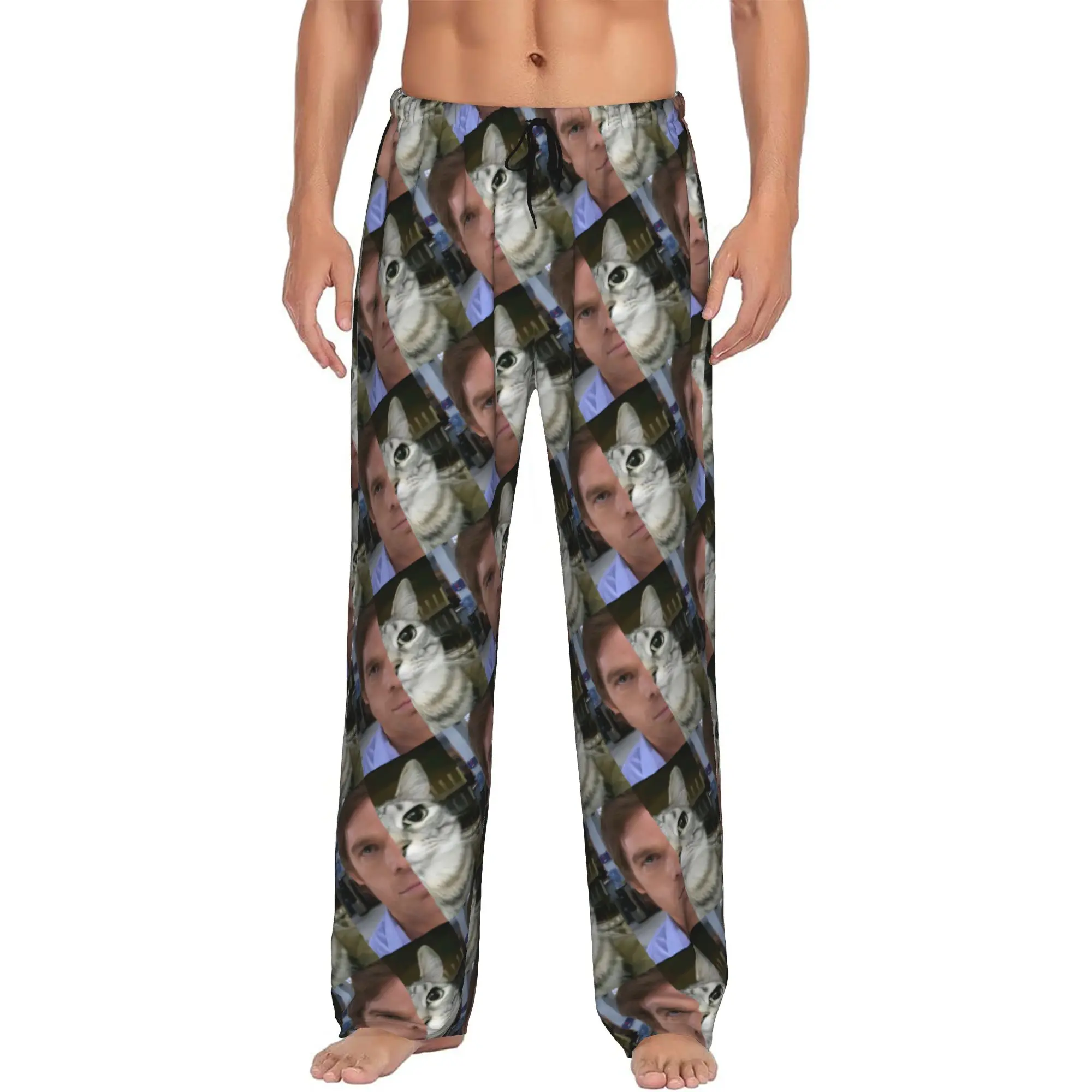 Custom Dexter Morgan Pajama Pants Sleepwear Men Elastic Waistband Movie Sleep Lounge Bottoms with Pockets