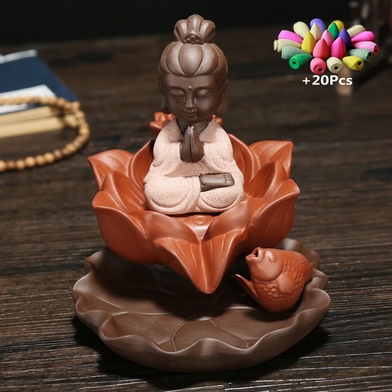 Western Pucker Me Berry Handmade Backflow Incense Buddha Incense Stick Holder Zen Ceramic Incense Fountain Decorate