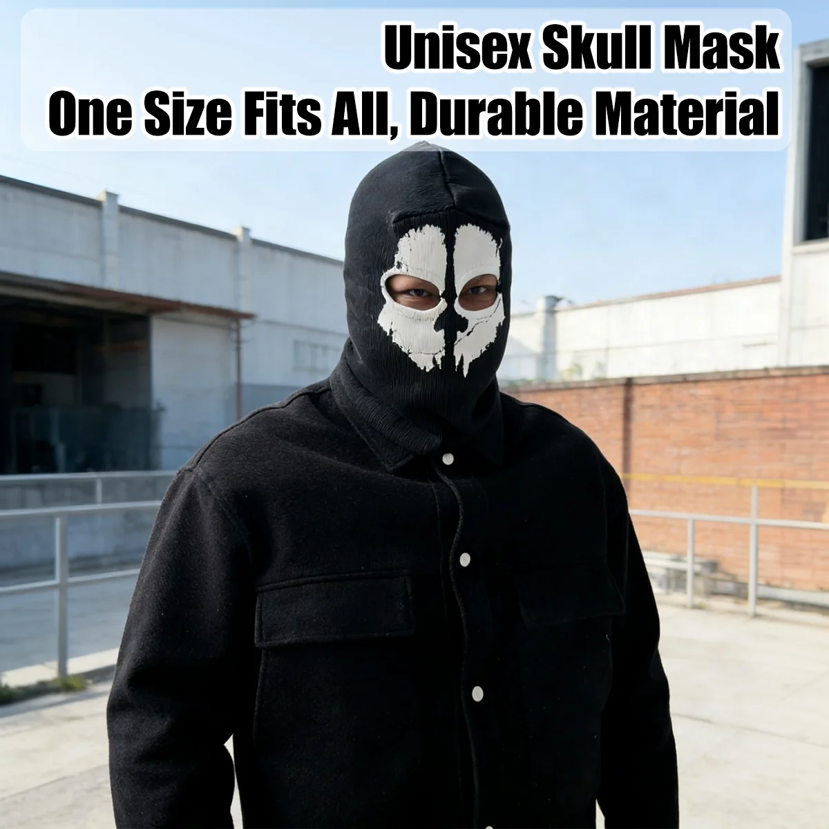 Unisex Cotton Ghost Skull Mask Motorcycle Helmet Skull Ski Headwear Scarf Hood Suitable for Outdoor Motorcycle Warmth view 3