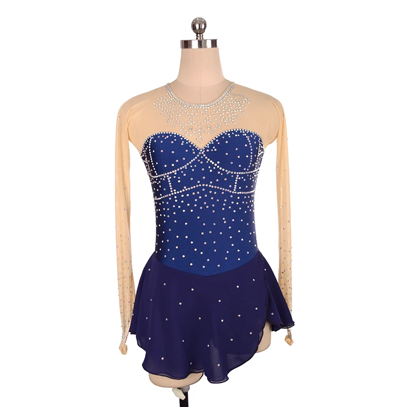 Girls' Gymnastics Dance Stage Skating AB Shiny Rhinestone Dress Figure Skating Competition Children's Clothing Customization