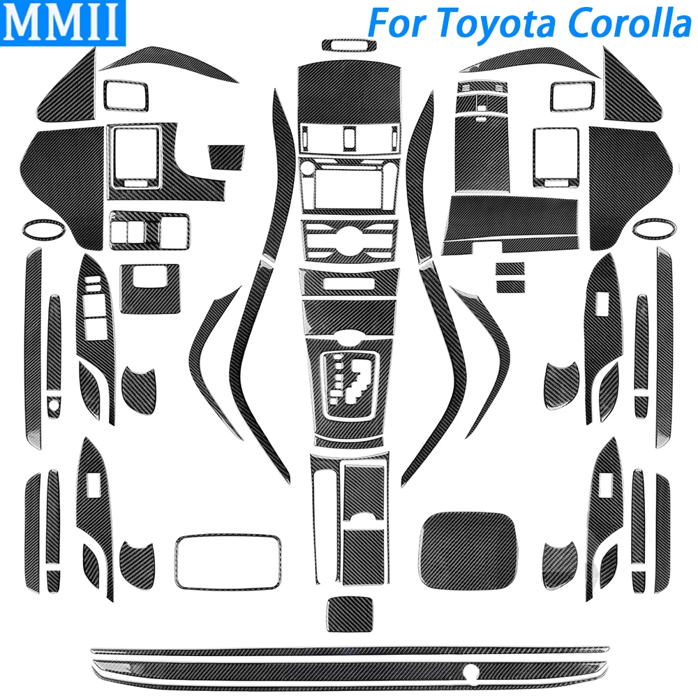 

For Toyota Corolla 2009-2013 Carbon Fiber Gear Shift Air Outlet Window Lift Dashboard Set Trim Car Interior Accessories Sticker