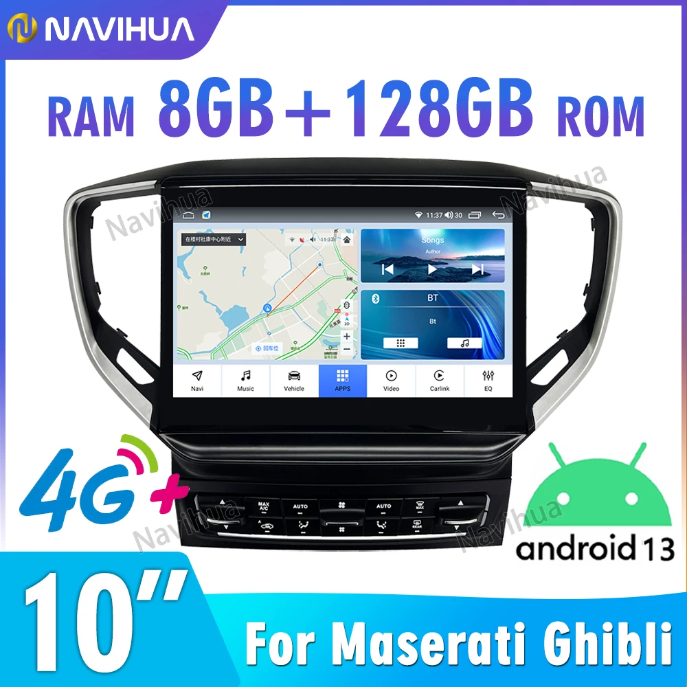 

NaviHua Car Interior Upgrade For Maserati Ghibli Old to New Multimedia Android Car Radio Carplay Navigation Console Saddle Panel