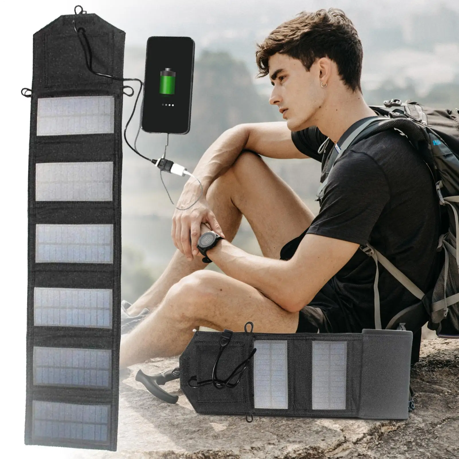 Panneau solaire pliant 72W, pour Camping, système léger et étanche, contrôleur de batterie de charge pour voyage, randonnée, maison