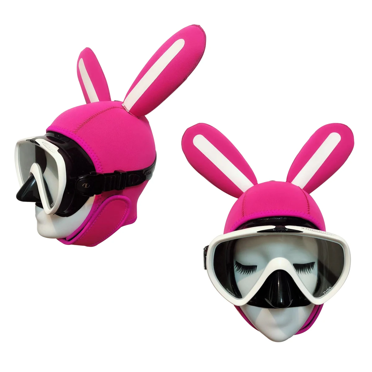 Rabbit Ears Wetsuit Hood 3mm Scuba Hood with Bunny Ears Novelty Diving Hat Thermal Surfing Cap for Women Children