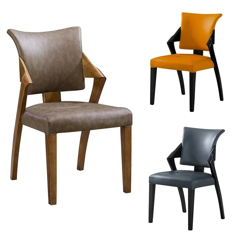 CS medieval dining chair, hotel private club, ash wood, with armrests, leisure chair, balcony solid wood