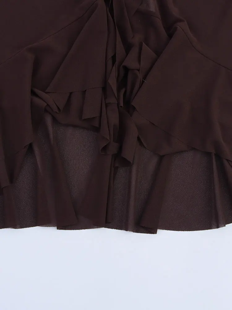 2025 verão babados curto topo feminino sem mangas halter topos para mulheres elegante colheita sexy senhoras regata ﻿