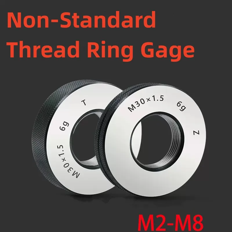 1SET(1*GO+1*NOGO) M2-M8 Non-Standard Metric Fine Tooth Thread Ring Gauge 6g Measure Tool M2 M3M4 M5 M6 M7 M8