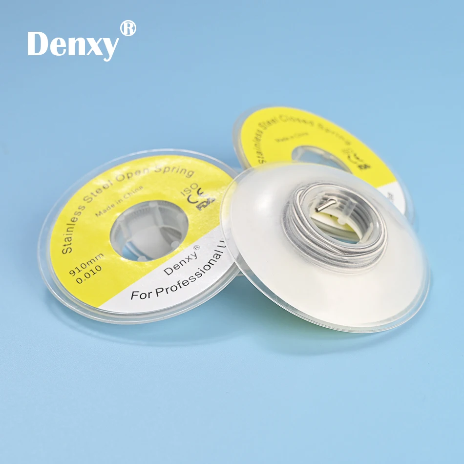 DENXY 2 Stück/Set Kieferorthopädische Schließ-/Öffnungsfeder Dental Edelstahl-Spiralfeder Zahnarztmaterial Zubehör 910mm/Rolle – Detail 1