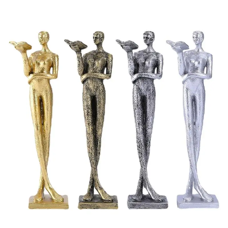 

Reading Women Figurines Aesthetic Resin Statue Female Sculpture Modern Abstract Art Bookshelf Table Desk Decor Accessories