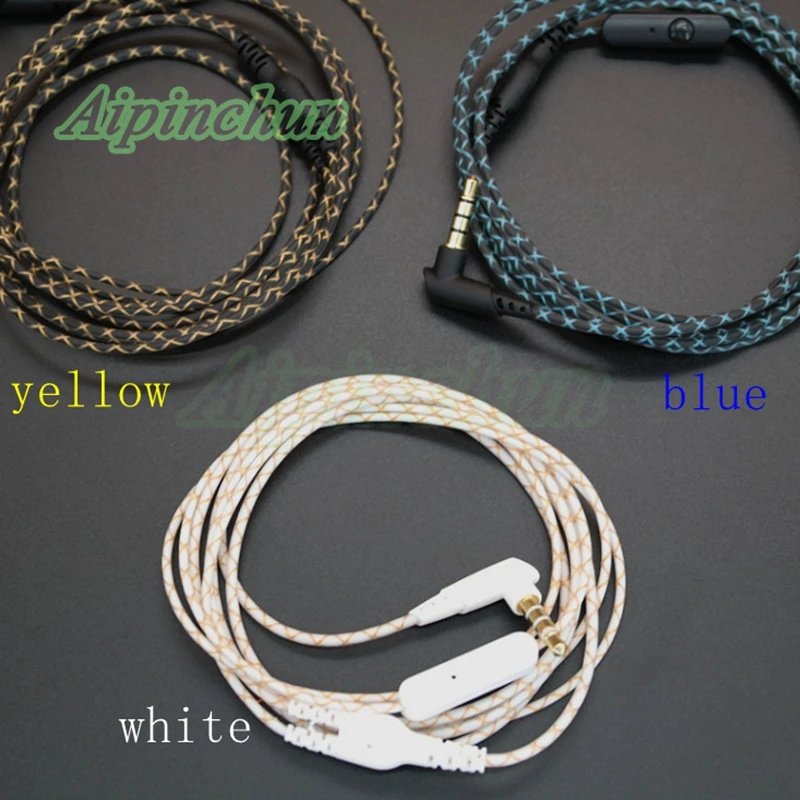 Aipinchun-Cable de Audio para auriculares, Conector de repuesto con micrófono, 3 colores, 3,5mm, AA0186