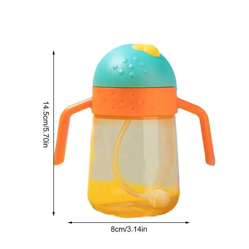 Training Cup With Straw Lid Weighted Straw Babies Water Drinking Cup Spill Proof Shatterproof Shake-Proof Sippy Cup For Toddler