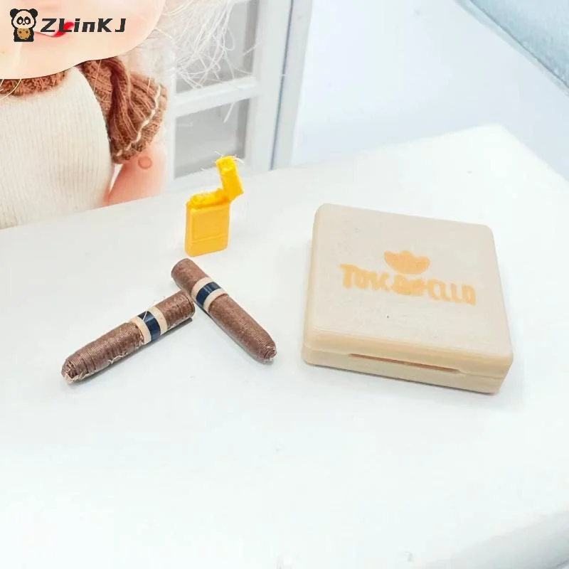▶1 Set 1/12 Dollhouse Simulation Cigar  Kit Model Pretend Play Toys Mini Cigarette Ornament Dolls House Decor Accessories view 5