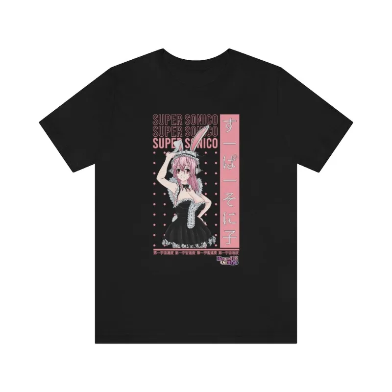 Super Sonico Anime T-shirt Vintage Washed Y2K Aesthetic Unisex Oversized Short Sleeve Summer Cotton Retro Streetwear Hot Sale