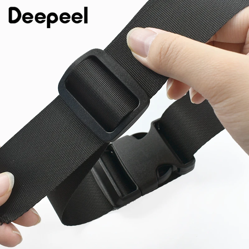 2-5Sets 15-38mm Black Nylon Webbing Plastic Release Buckle for Bag Strap Tri-Glide Slider Clasp Dog Collar Belt Adjust Ring Hook