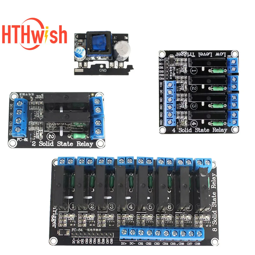 Moduł przekaźnika 5 V DC 1 2 4 8-kanałowy przekaźnik półprzewodnikowy wysokiego poziomu SSR AVR DSP G3MB-202P dla Arduino