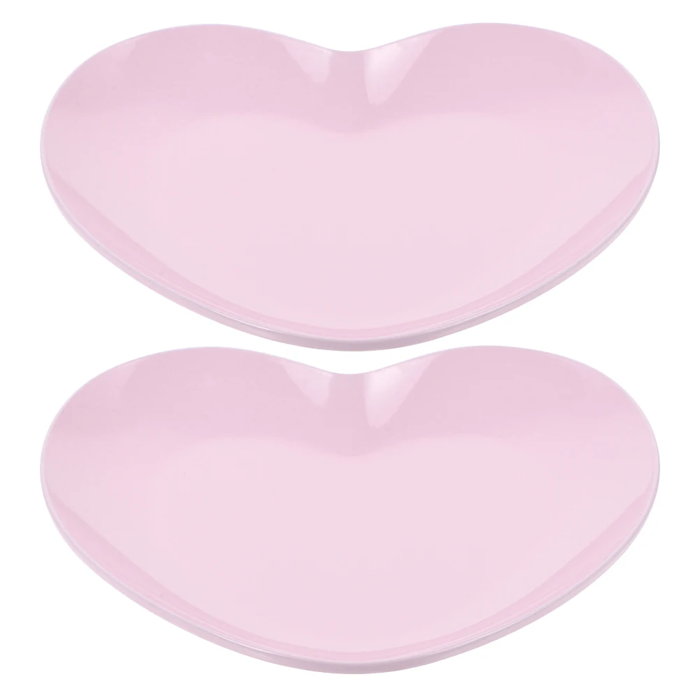 

2pcs Heart-Shaped Stainless Steel Jewelry Tray Multifunctional Organizer For Rings Earrings Nail Tools Decorative Storage Plate