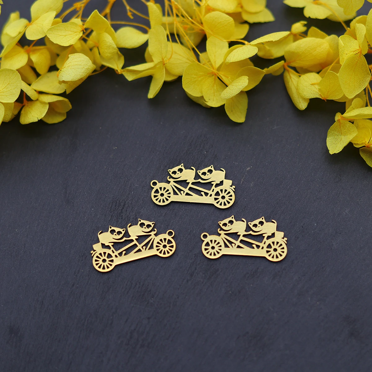 3 قطع الكرتون الحيوانات ركوب الدراجات diy سحر الفولاذ المقاوم للصدأ قلادة صالح القلائد أساور صنع المجوهرات الاطفال الهدايا الحرفية #4