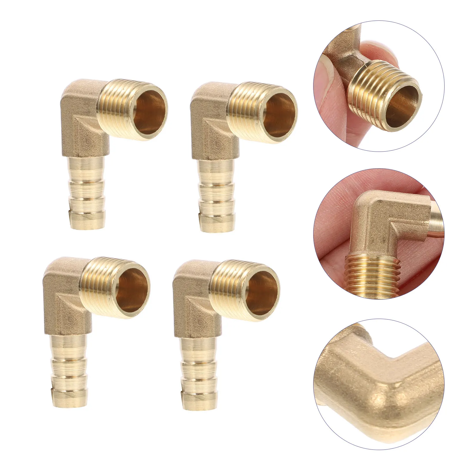 

4pcs Copper Pneumatic Fittings High Pressure Corrosion Resistant Easy Install Air Hose Fittings 1/4 Quick Coupler
