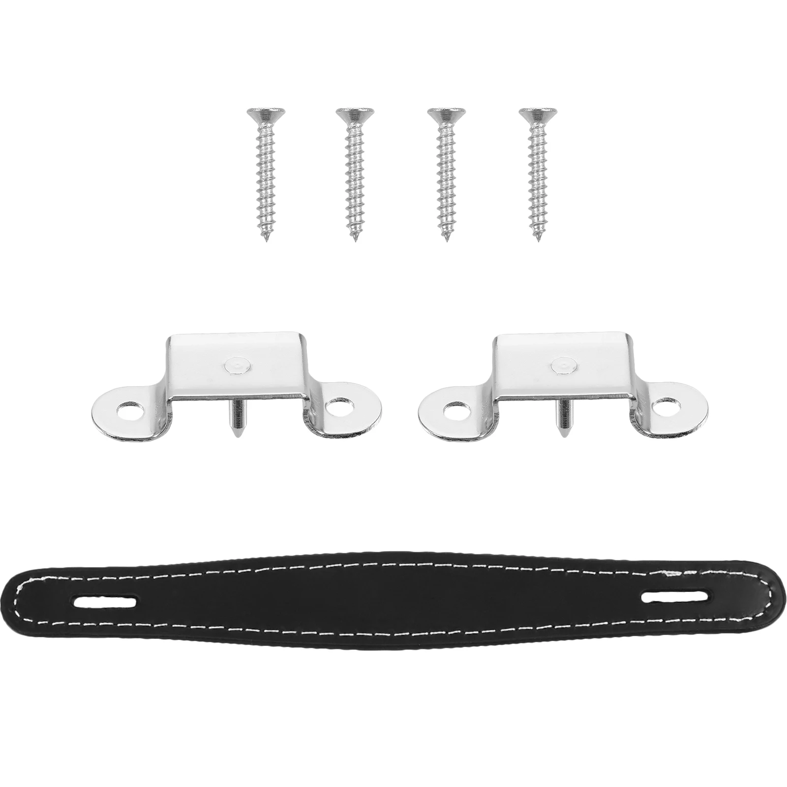 

Guitar Handle Black Flat Cowhide Zinc Alloy Amplifier Strap Durable Easy Install Outdoor Speaker Pulls Cabinet Handle Speaker