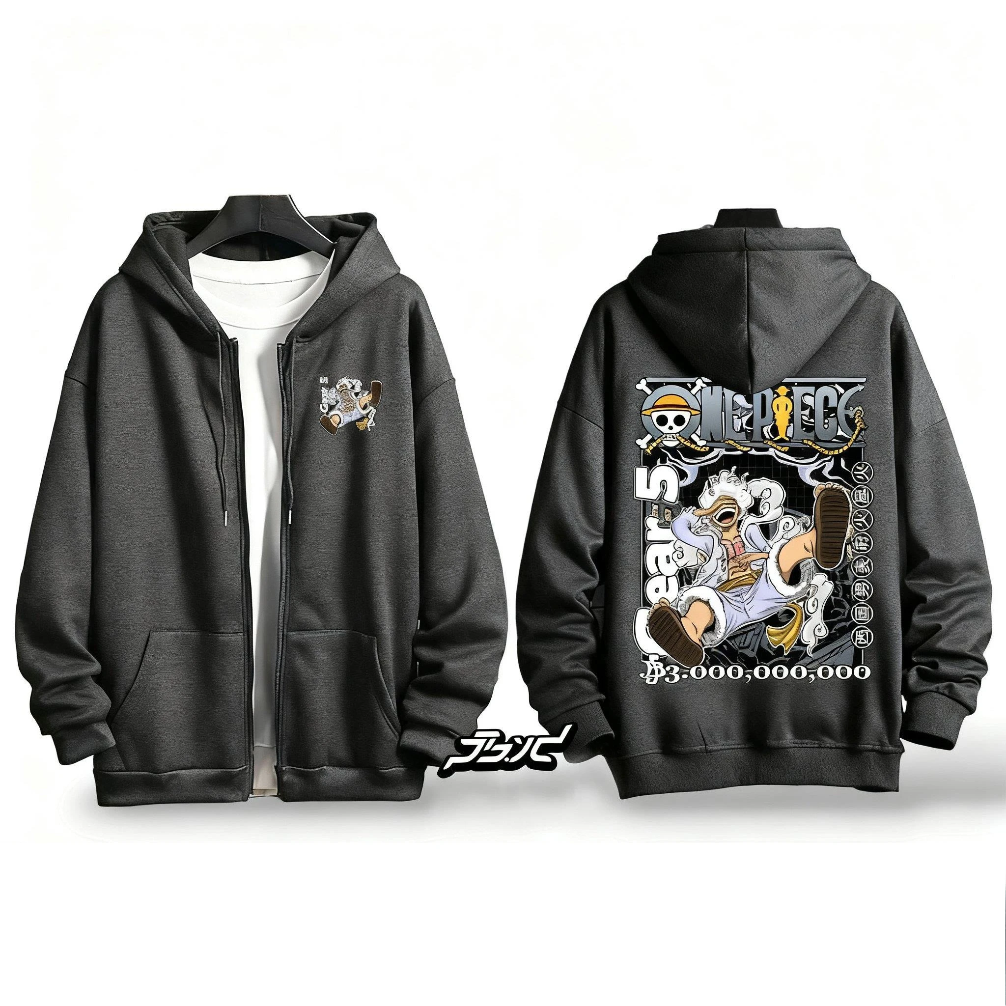Sudadera con capucha de One Piece Gear 5 Luffy Anime para hombre y mujer, chaqueta con cremallera, ropa de calle, Jersey informal, Sudadera con capucha con gráfico de dibujos animados de otoño