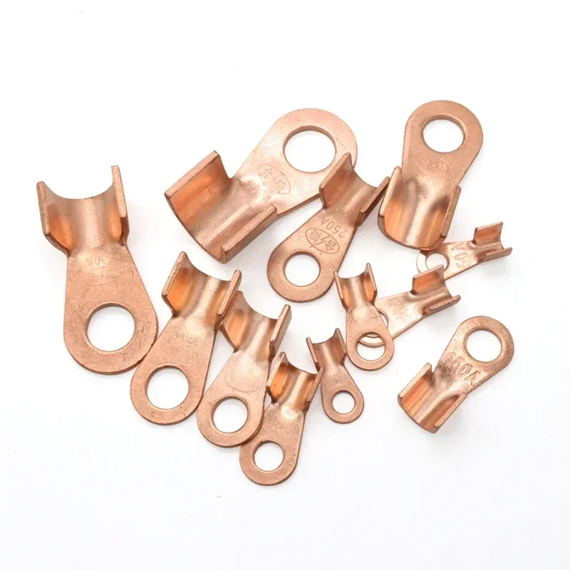 Wire Terminal OT Type 3A 5A 10A 20A 30A 40A 50A 60A 80A Red Copper Bare Nose Lugs Crimp Open Mouth Cable Connector Splice