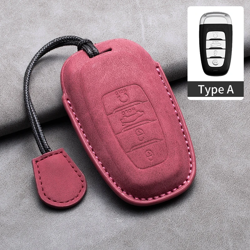 For Hongqi H5 H7 H9 HS5 HS7 EHS9 E-HS9 Leather Car Key Case Cover Keychain Keyring Car Key Protector Shell Car Fob Accessories - Image 5