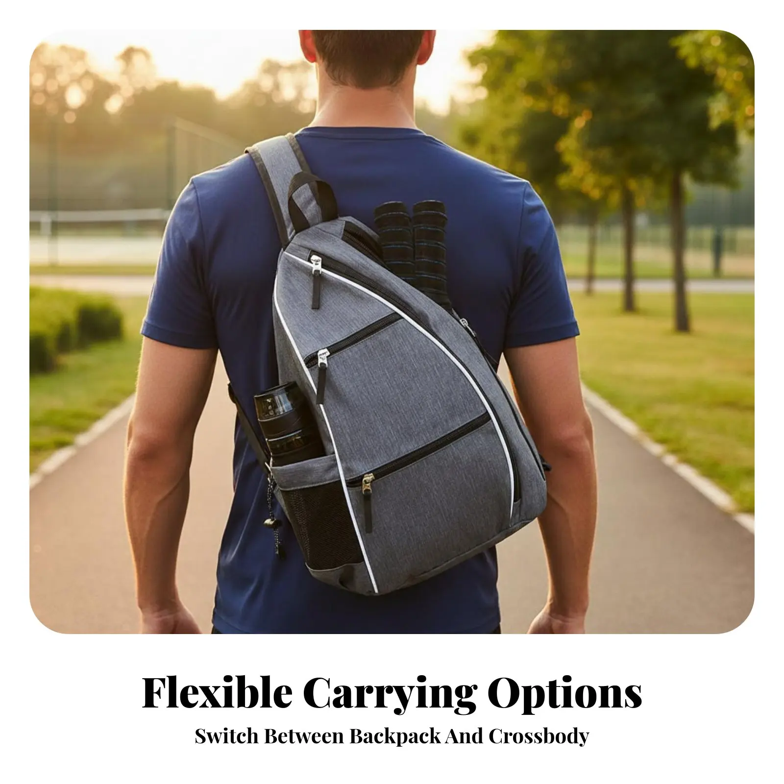 

Racket Shoulder Backpack Large Capacity Crossbody Racket Bag Crossbody Racket Bag Sturdy Oxford Material Adaptable Racket