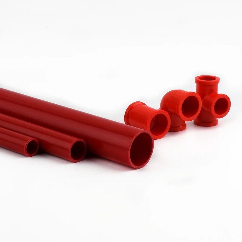 20~50mm Red PVC Pipe Aquarium Tank Fittings Home Garden Irrigation System UPVC Tube Water Supply Pipe Length 49-50cm