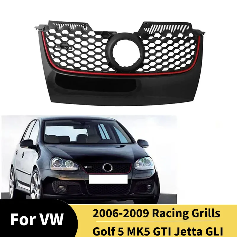

For VW Golf 5 MK5 GTI Jetta GLI 2006-2009 Car Bumper Grille Vehicle Lower Mesh Grill Grille Cover Trim Front Grilles Tuning