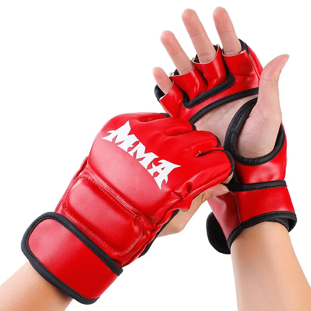 MMA Halbfinger-Boxhandschuhe Kampfsport-Trainings-Sparring-Sanda-Schutzausrüstung Sportausrüstung Erwachsenen-Handschuhe – Detail 17