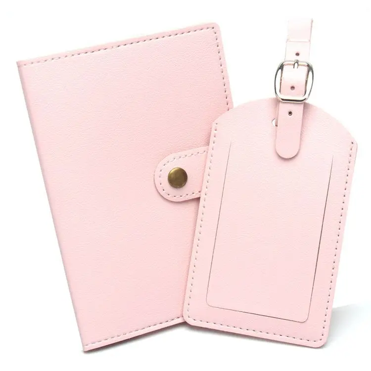 

Copper Button Passport Holder Luggage Tag Multi-color Extra Thick Leather Passport Covers Luggage Tags Travel Accessories