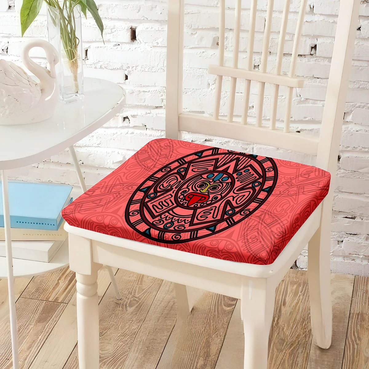 Mexican Mayan Art Print Chair Cushion Cotton Sitting Cushions Durable Comfy Armchair Recliner Floor Pillow Chairs Pad Home Decor