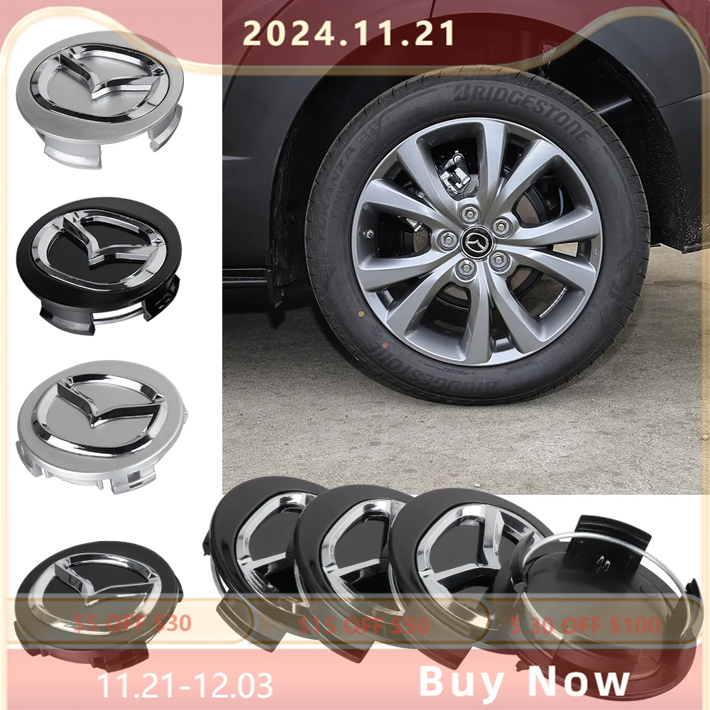 4PCS 56mm Car Wheel Center Caps Tyre Rim Hub Badge For Mazda Speed MS 2 3 5 6 7 RX8 Axela Atenza CX-3 CX-4 CX-5 CX-8 Accessories