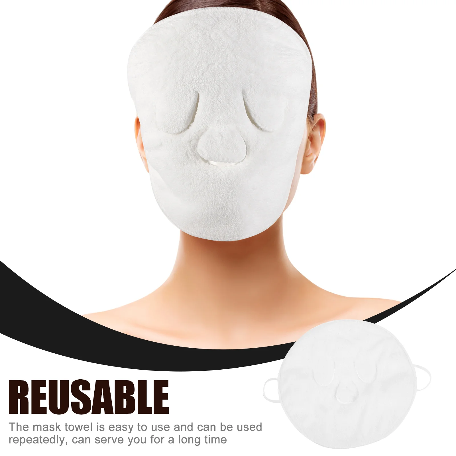 

Reusable Facial Mask Towel Hot Cold Compress Coral Fleece Skin Care Tool for Toner Essence Treatment Women Beauty Present