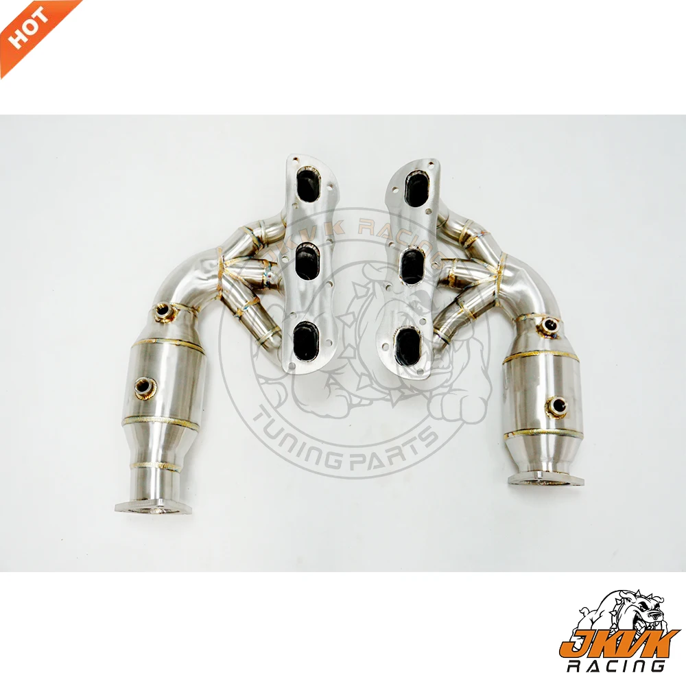 JKVK RACING Brushed SS304 Performance Exhaust Headers For POR SCHE 991.1 Carrera  3.4L/ Carrera S 3.8L 2012-2015 Decat