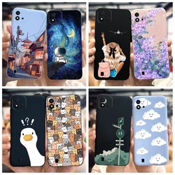For Realme C11 2021 Case Cute Duck Flower Liquid Silicon Phone Cases Back Cover For Realme C11 RMX2185 C20 C20A C 11 2021 Bumper