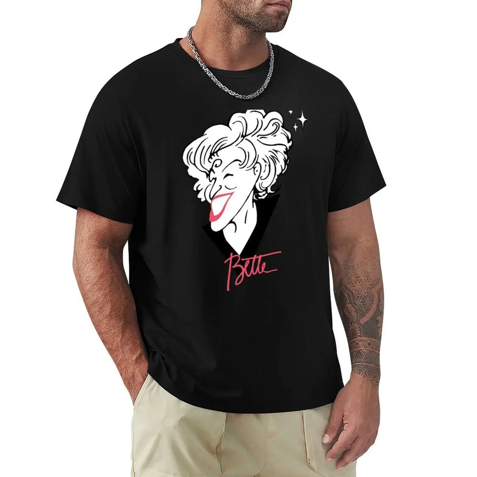 The Divine Miss MBette Midler Drawing (Black _amp_ Bush) T-Shirt blanks anime figures cheap stuff men clothes