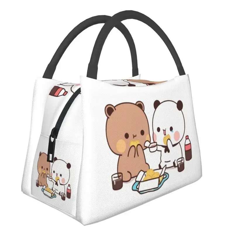 

Kawaii Mochi Cat Peach And Goma Thermal Insulated Lunch Bags Women Resuable Lunch Tote for Outdoor Picnic Storage Meal Food Box