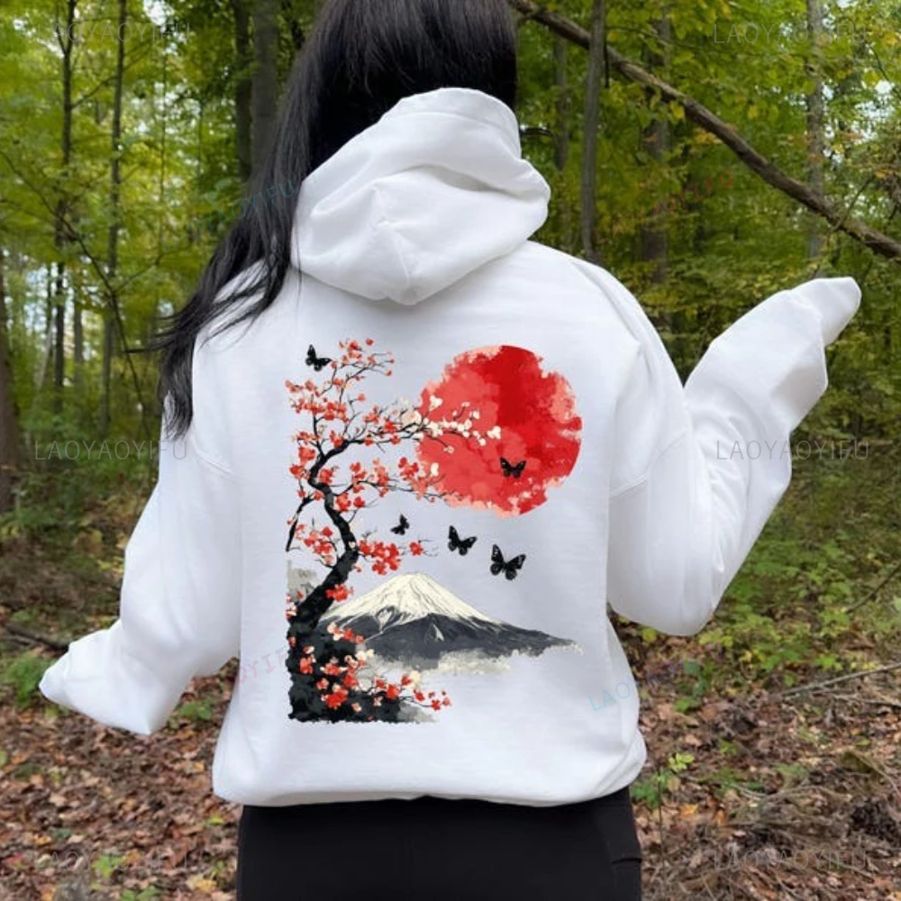 

Mount Fuji унисекс с полной молнией винтажные толстовки в японском графическом стиле для женщин и мужчин туристический сувенирный свитшот зимний теплый пуловер