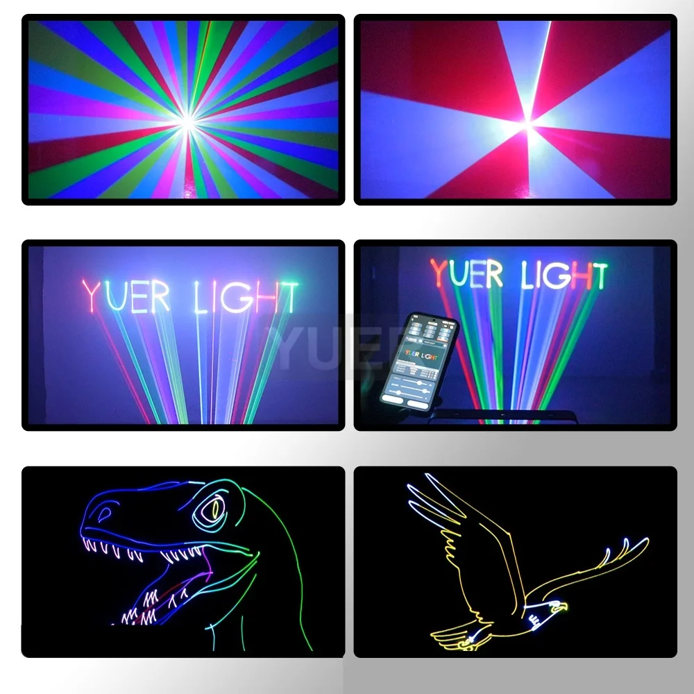 NEW 2W Phone App Edit Software RGB Laser DMX Animation Scan Projector Lighting Christmas Disco DJ Club Party Show Stage Lights