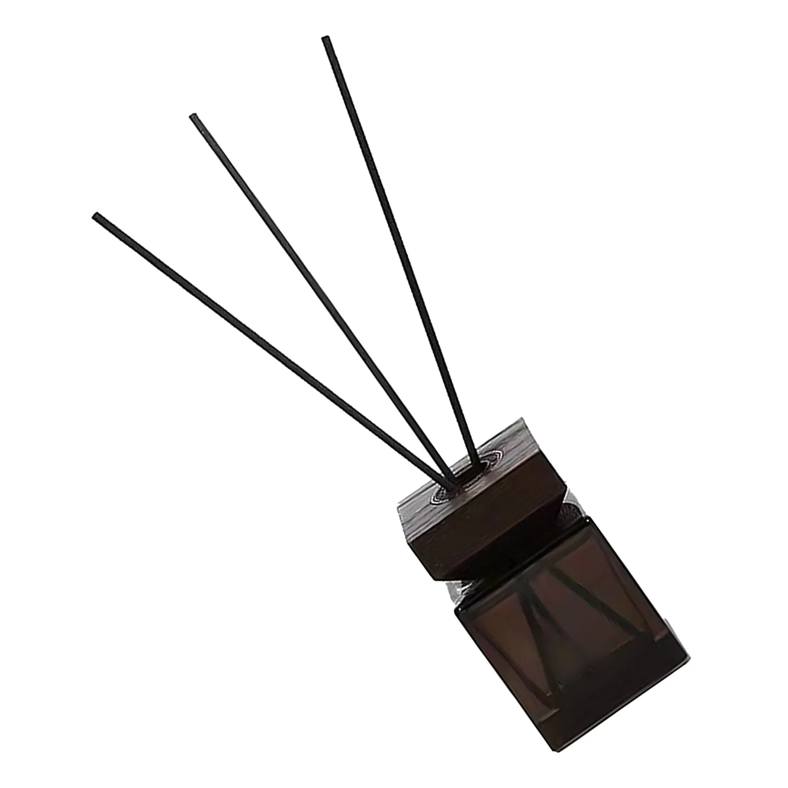 Empty Reed Diffuser Bottle Set Wooden Lid Glass Refillable Aromatherapy Fragrance Container with Rattan Sticks