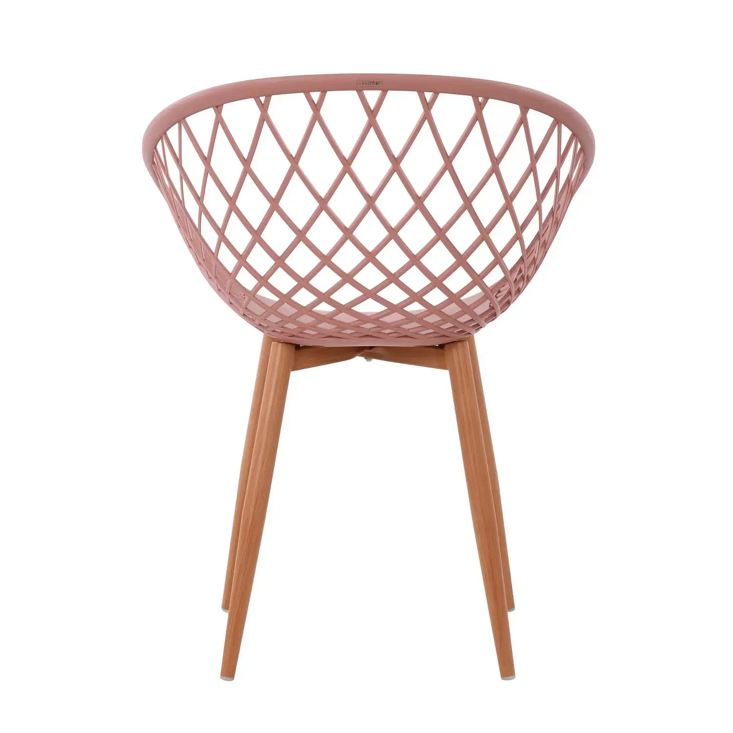 Lúzete - Pickels Pink Chair in Matte Polypropylene with Metal Legs, modern design perfect for dining rooms or offices, features ergonomic seat, easy to clean, and 62cm wide, adding a stylish touch to any space.