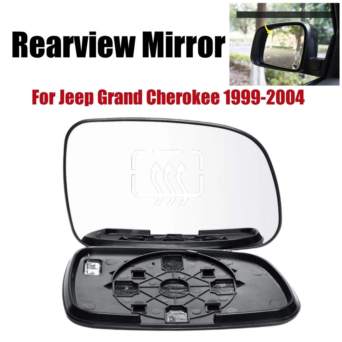 1 Set Car L/R Rearview Wing Mirror Glass Lens For Jeep Grand Cherokee 1999 2000 2001 2002 2003 2004 With Heated Function