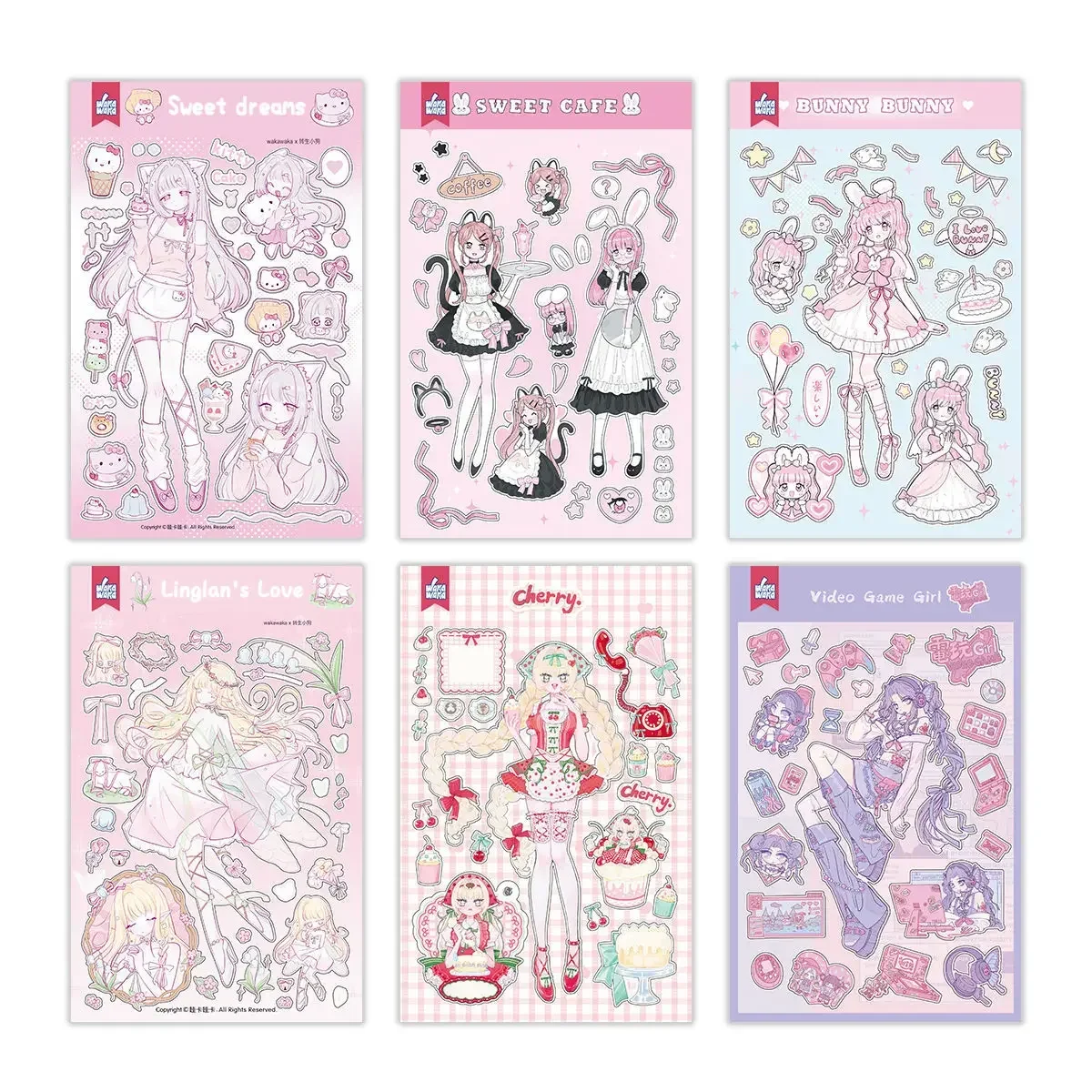Sweet Character Handbook Sticker Material Sweet Cool Girl